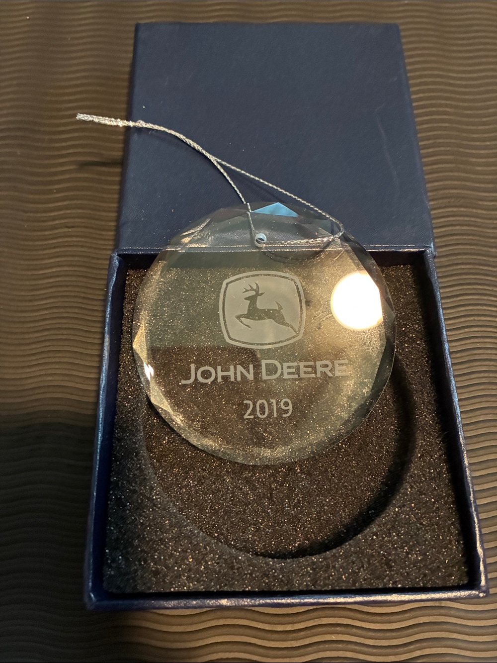 🩷John Deere Clear Crystal Ornament with Silver Cord